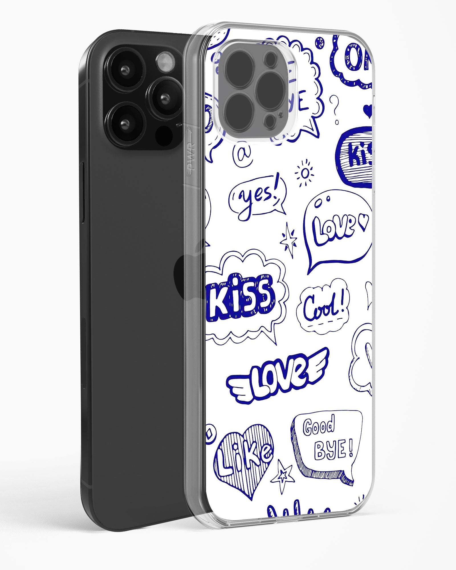 Love Doodle Charm Clear Silicone Case
