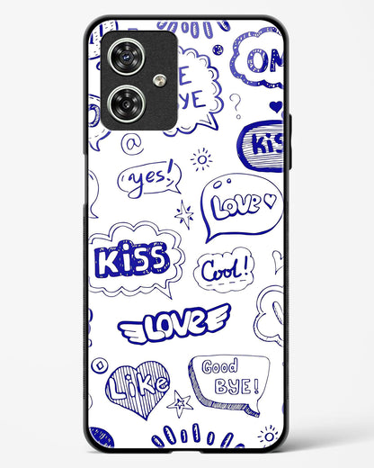 Love Doodle Charm Glass Phone Case-Moto G54 5G
