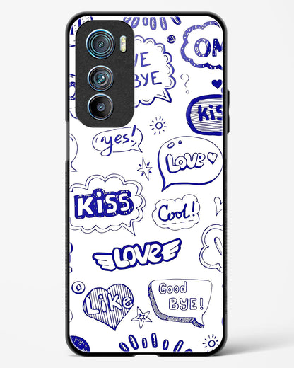 Love Doodle Charm Glass Phone Case-Motorola Edge 30
