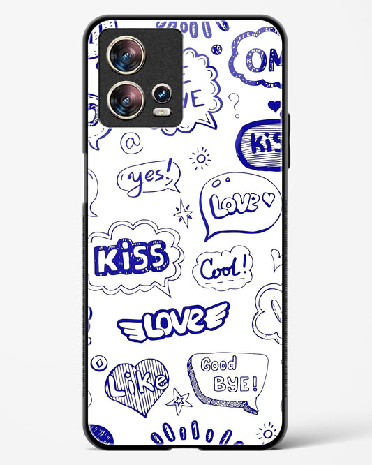 Love Doodle Charm Glass Phone Case-Motorola Edge 30 Fusion