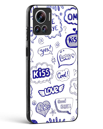 Love Doodle Charm Glass Phone Case-Motorola Edge 30 Ultra