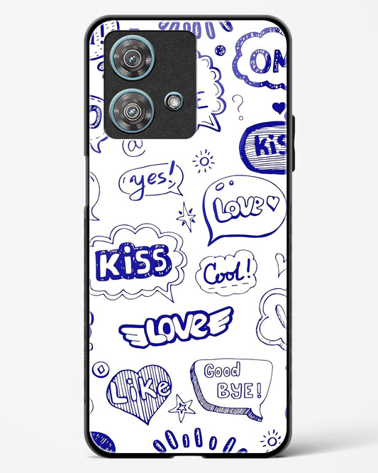 Love Doodle Charm Glass Phone Case-Motorola Edge 40 Neo