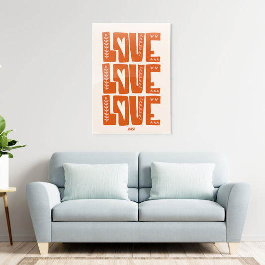 Love Pattern Minimal Metal-Poster