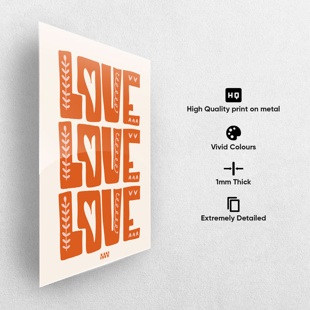 Love Pattern Minimal Metal-Poster