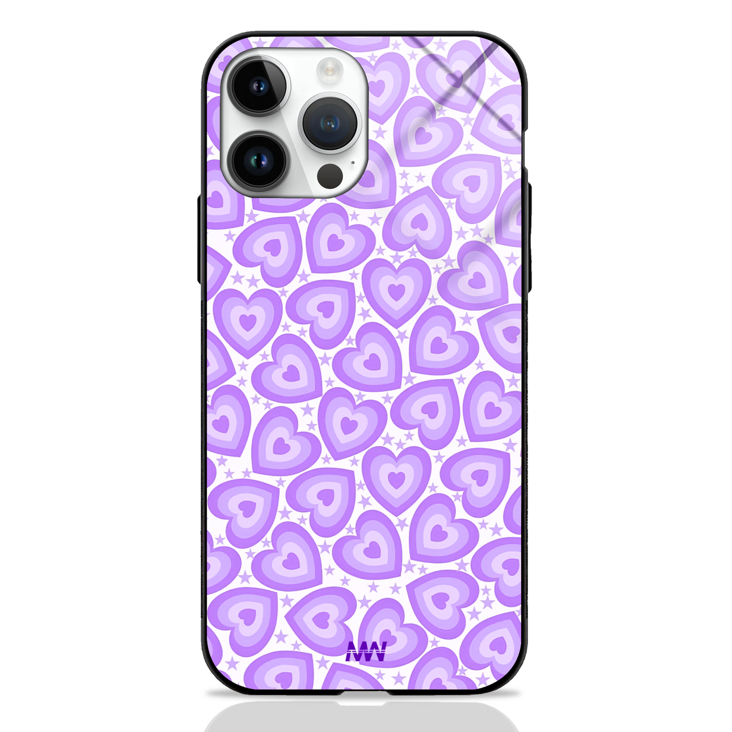 Lovely Purple Heartins Premium Glass Case -  - MW Stuffs - 