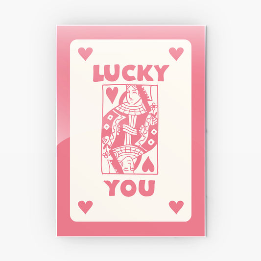 Lucky You Card metal poster