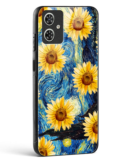 Luminous Sunflower Art Glass Phone Case-Moto G54 5G