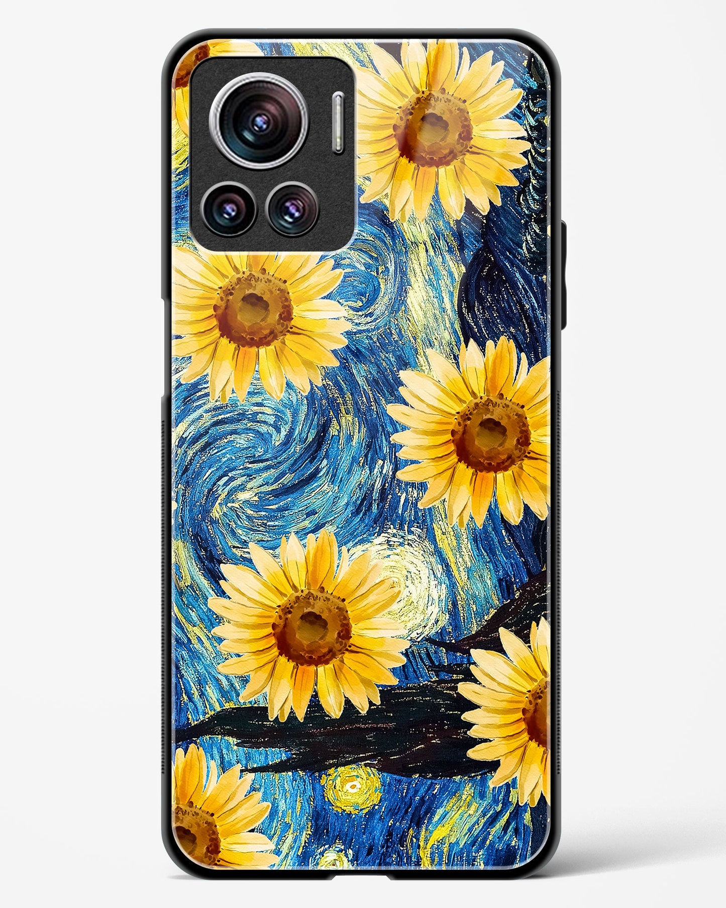 Luminous Sunflower Art Glass Phone Case-Motorola Edge 30 Ultra