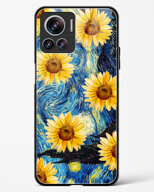 Luminous Sunflower Art Glass Phone Case-Motorola Edge 30 Ultra
