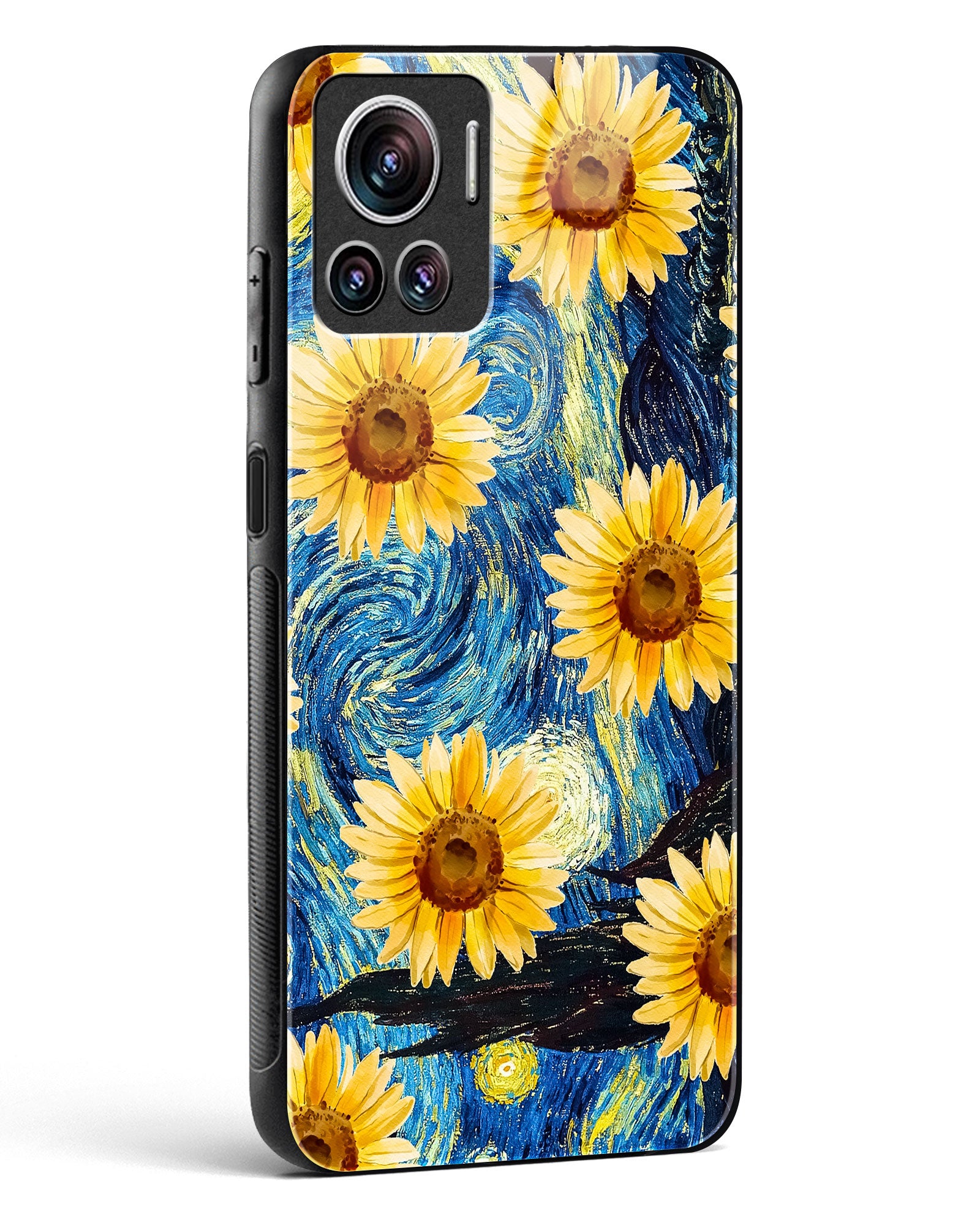 Luminous Sunflower Art Glass Phone Case-Motorola Edge 30 Ultra