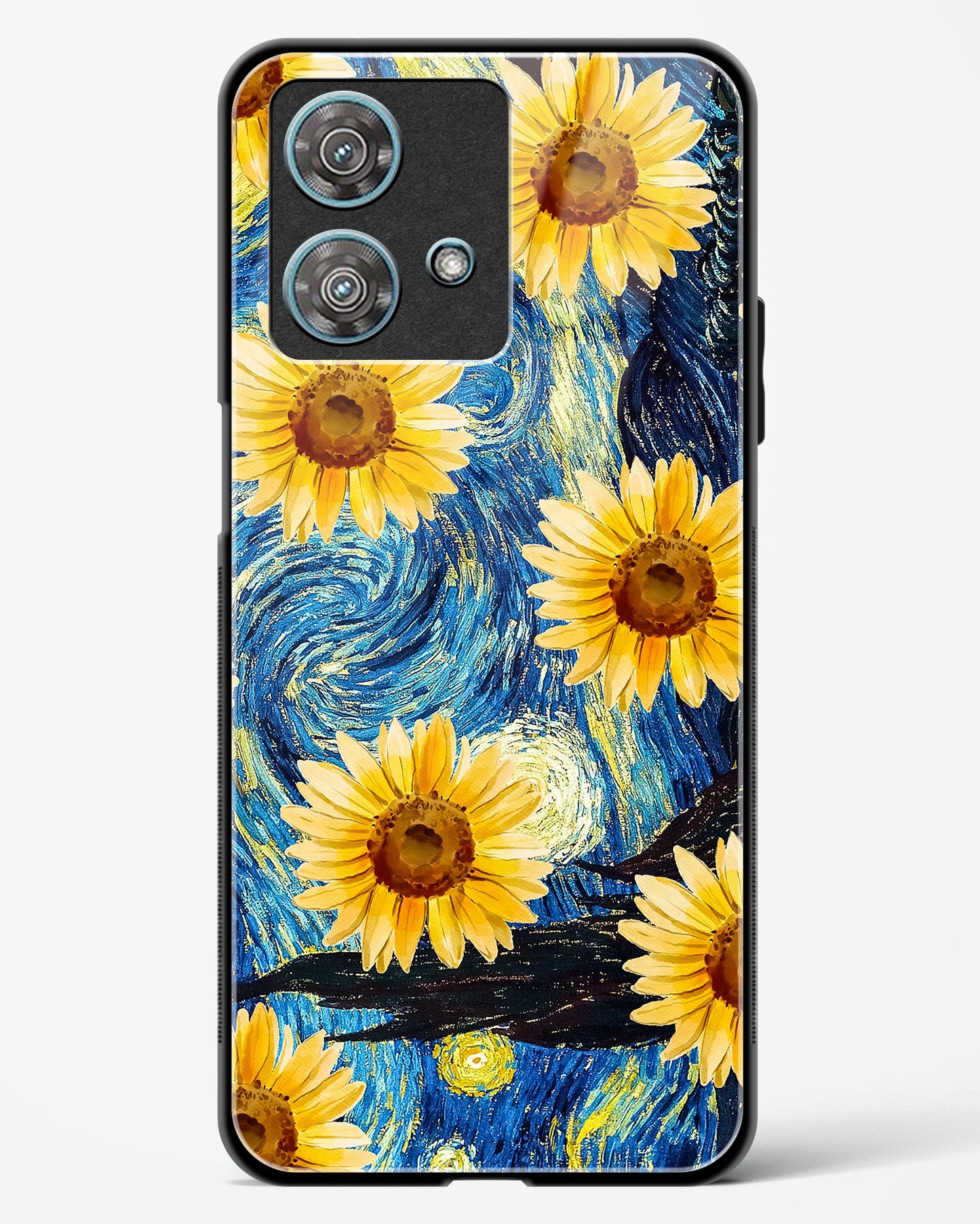 Luminous Sunflower Art Glass Phone Case-Motorola Edge 40 Neo