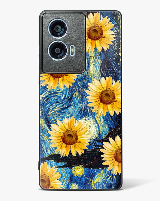 Luminous Sunflower Art Glass Phone Case-Motorola Edge 50 Fusion