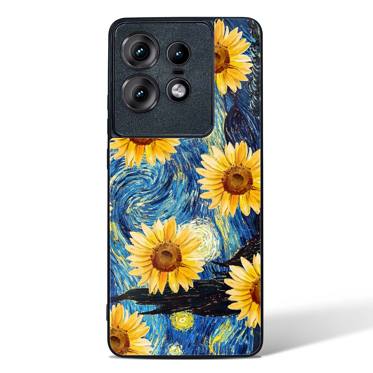 Luminous Sunflower Art Glass Phone Case-Motorola Edge 50 Pro
