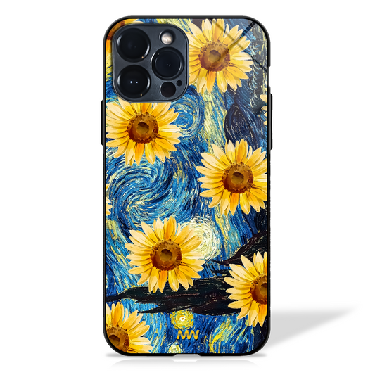 Luminous Sunflower Van Gogh's-Inspired Glass Case -  - MW Stuffs - 