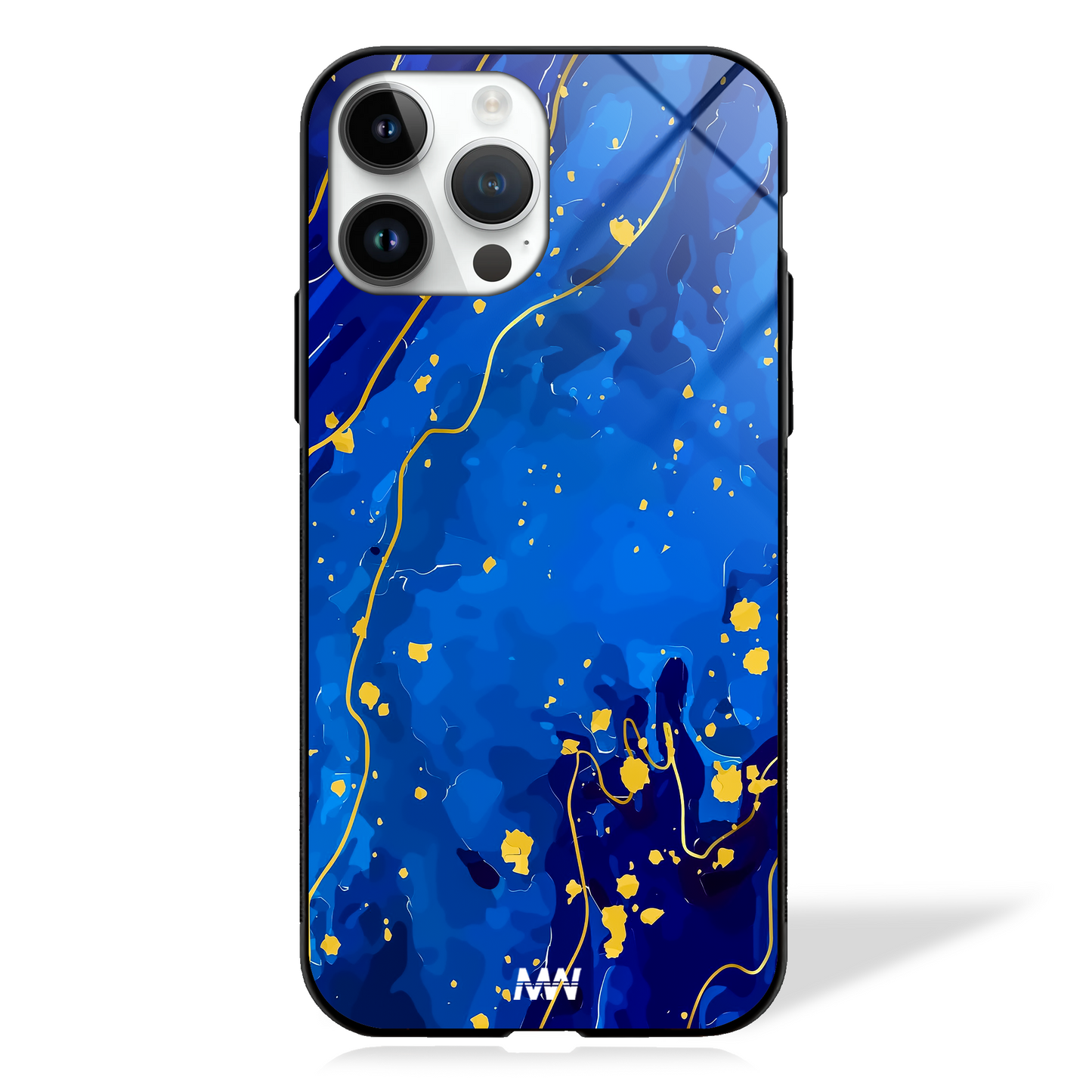 Blue Faultline Marble Glass Case