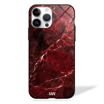 Red Reverence Marble Design Glass Case