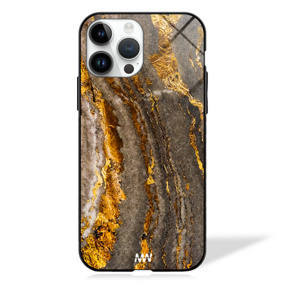 Golden Faultline Marble Glass Case
