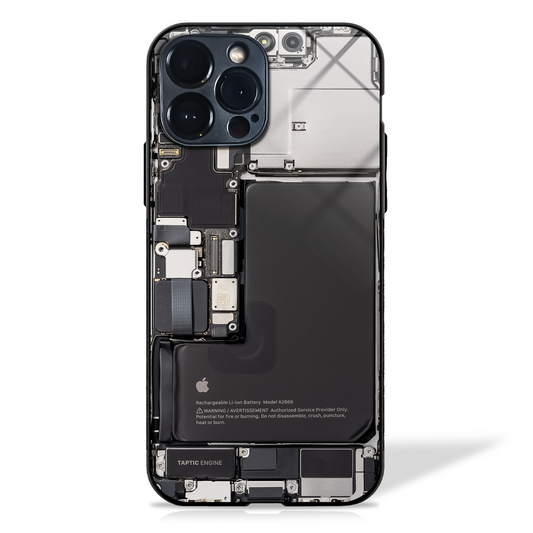 Phone Graph X-ray Internal Components Glass Case