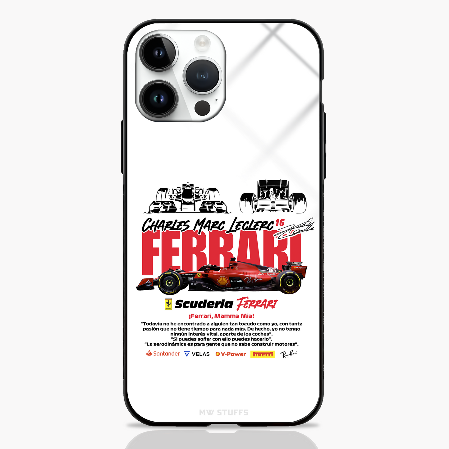 Curve Mastery Leclerc x Ferrari Glass Case