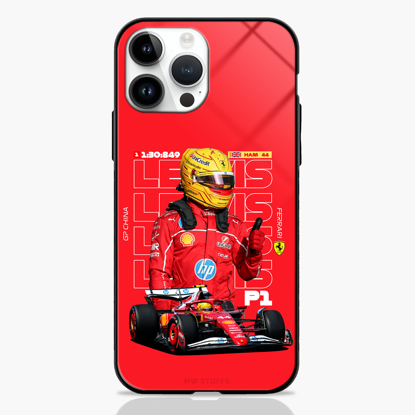 British Blaze Ferrari Finish Line Glass Case