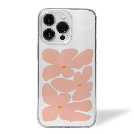 Peach Bloom Clear Silicone Case