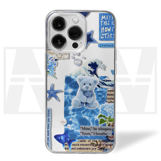 Blue Soul Whispers Collage Clear Silicone Case