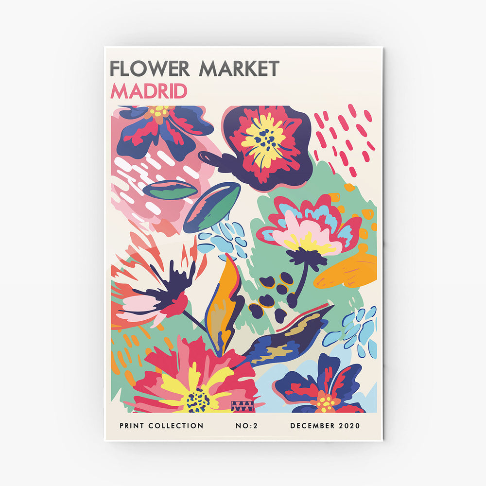 Madrid Floral Pop metal poster
