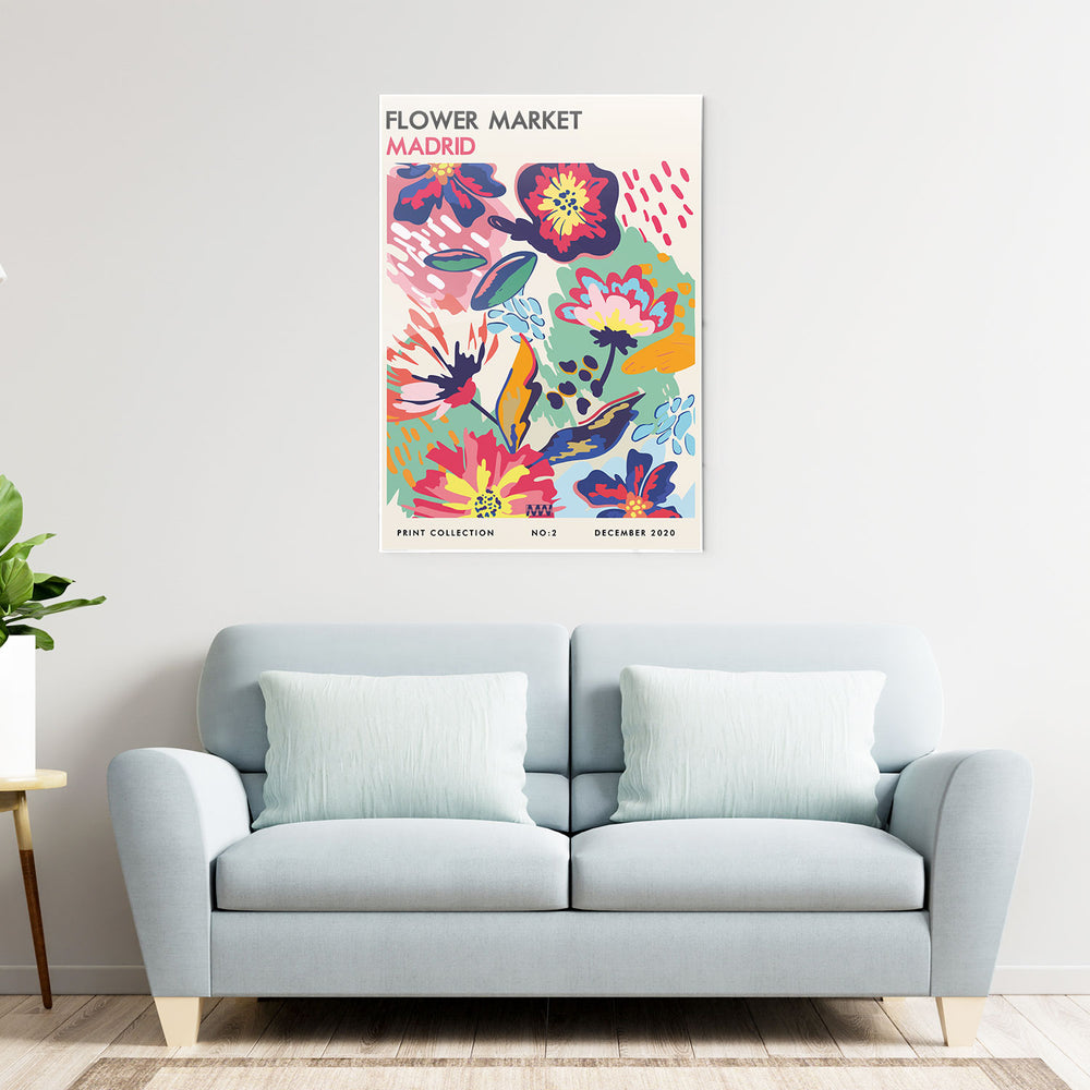 Madrid Floral Pop Metal-Poster