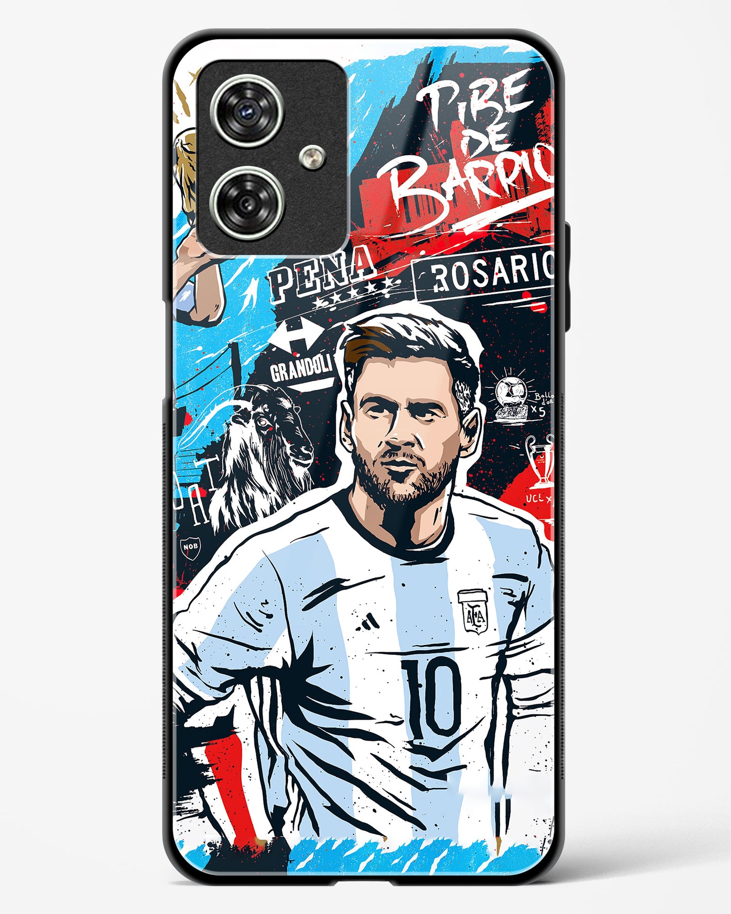 Messi Inspired Art Glass Phone Case-Moto G54 5G