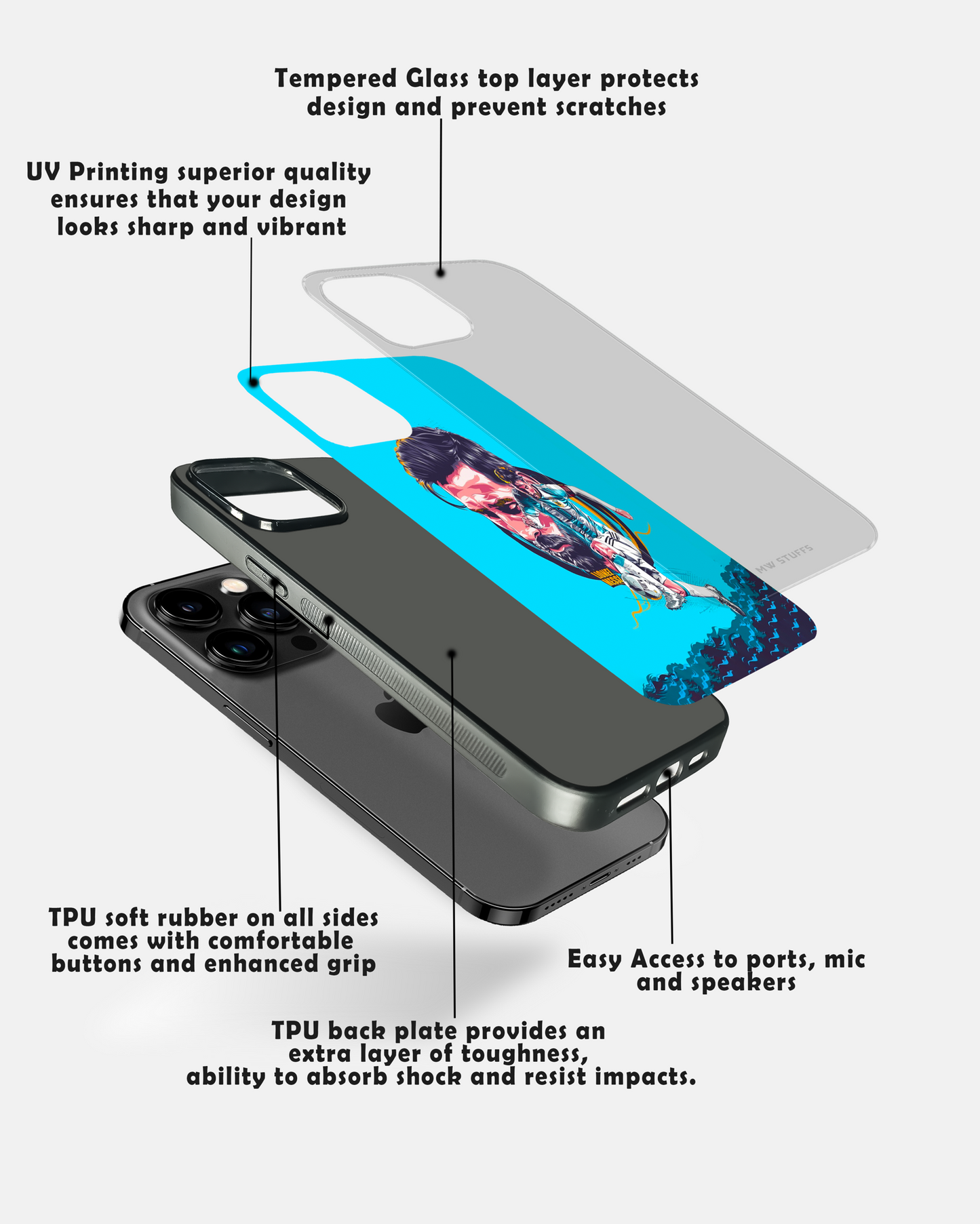 Messi Art Glass Case -  - MW Stuffs - 