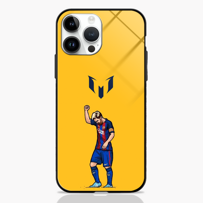 Messi Art with logo Yellow Glass Case -  - MW Stuffs - 