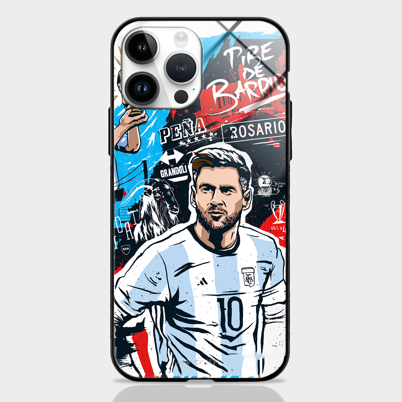Messi Poster Art Glass Case -  - MW Stuffs - 