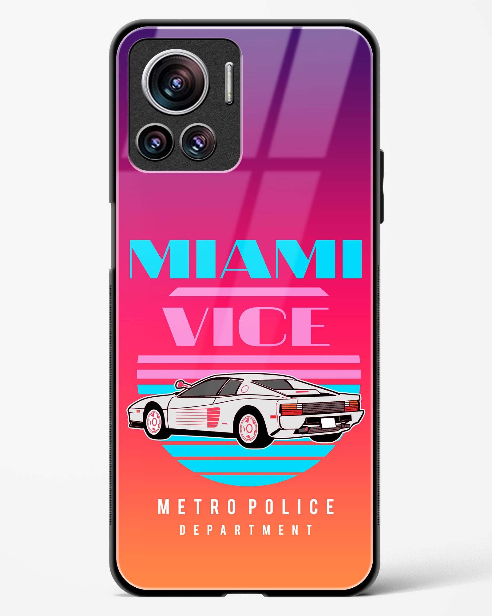 Miami Vice Retro Glass Phone Case-Motorola Edge 30 Ultra