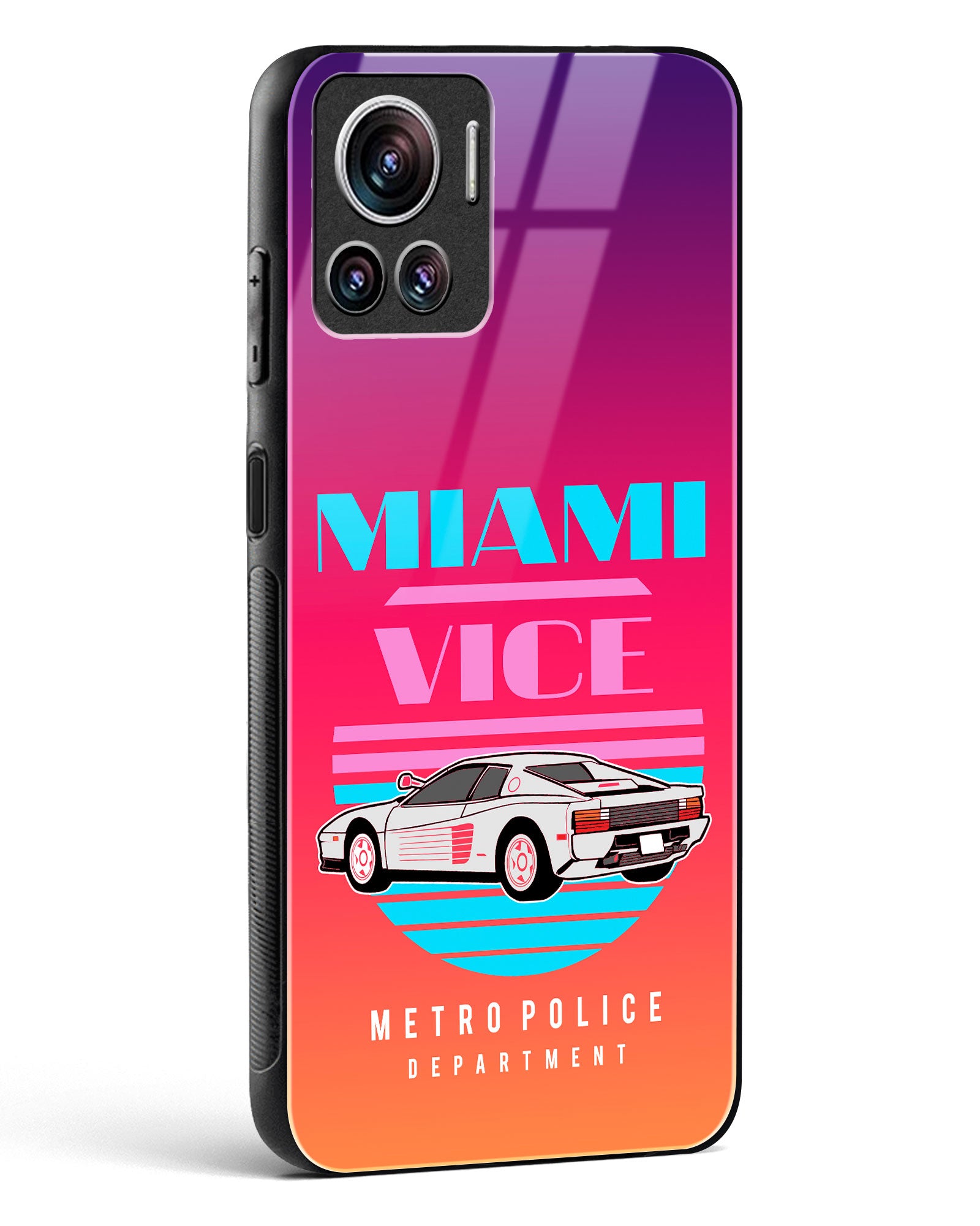 Miami Vice Retro Glass Phone Case-Motorola Edge 30 Ultra