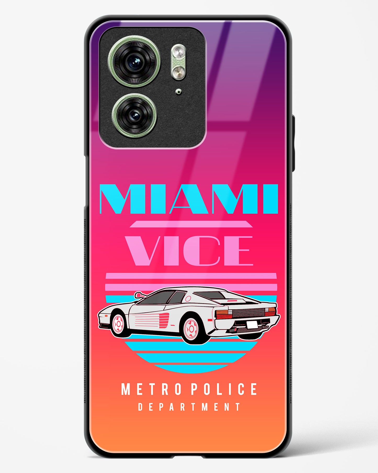 Miami Vice Retro Glass Phone Case-Motorola Edge 40
