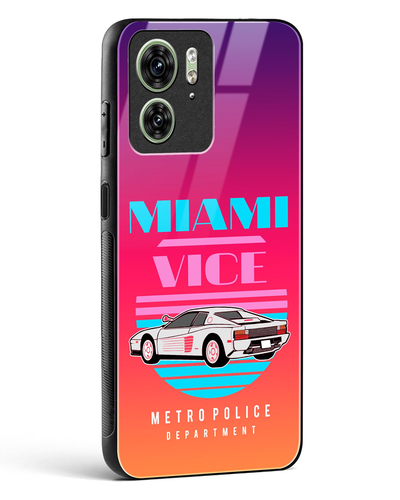 Miami Vice Retro Glass Phone Case-Motorola Edge 40