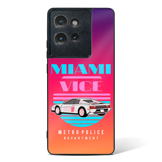 Miami Vice Retro Glass Phone Case-Motorola Edge 50