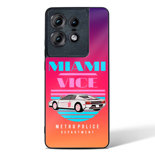 Miami Vice Retro Glass Phone Case-Motorola Edge 50 Pro