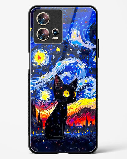 Midnight Meow Glass Phone Case-Motorola Edge 30 Fusion