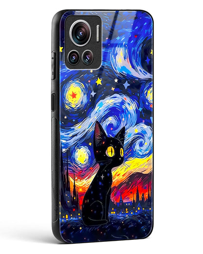 Midnight Meow Glass Phone Case-Motorola Edge 30 Ultra