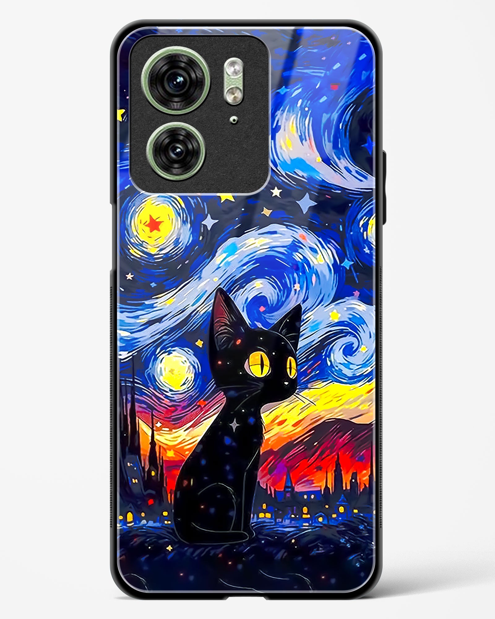 Midnight Meow Glass Phone Case-Motorola Edge 40