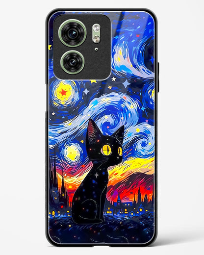 Midnight Meow Glass Phone Case-Motorola Edge 40