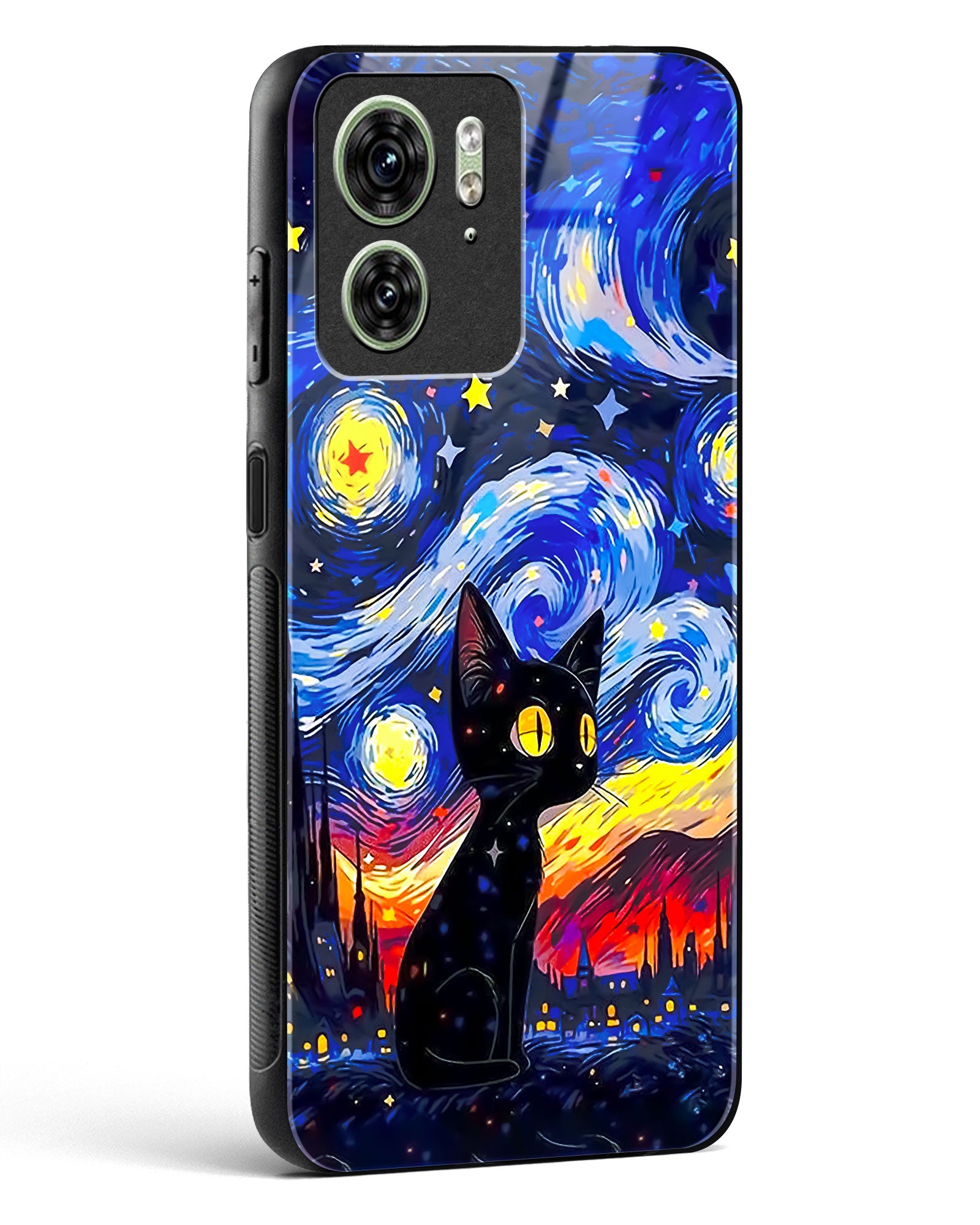 Midnight Meow Glass Phone Case-Motorola Edge 40