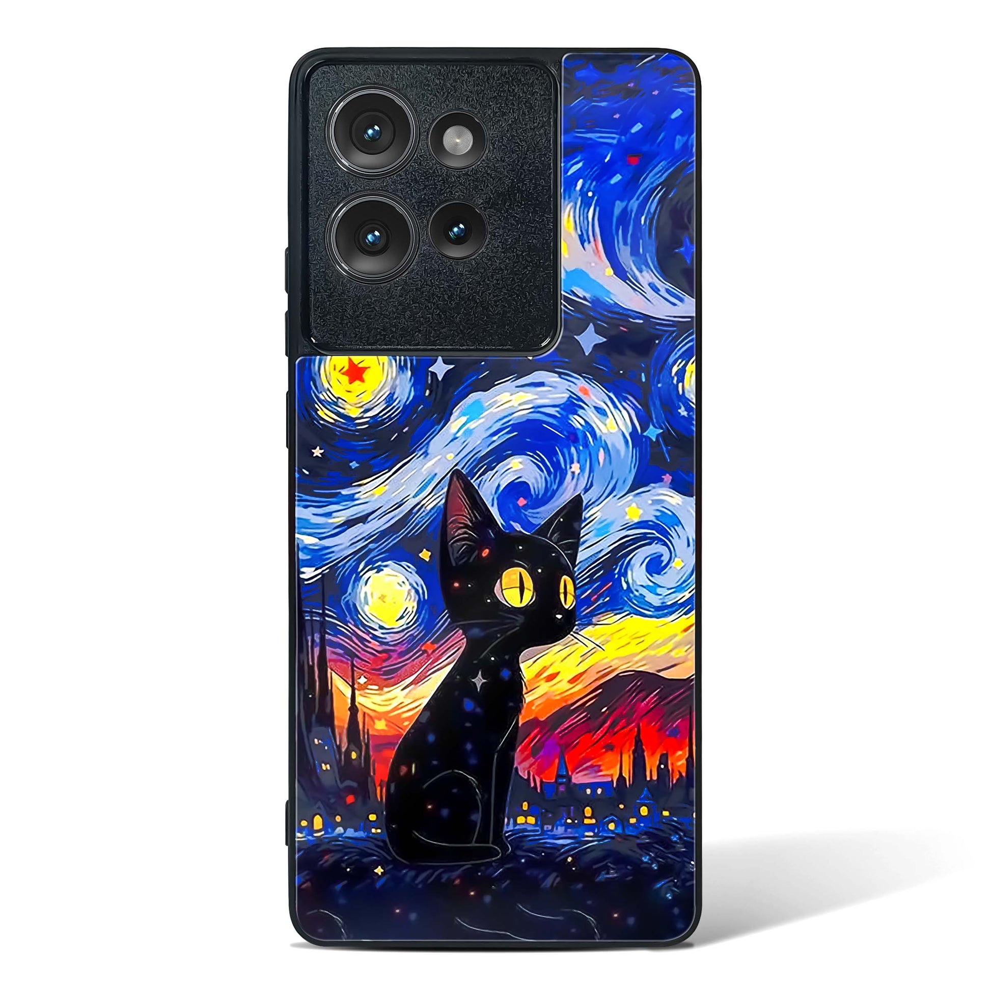 Midnight Meow Glass Phone Case-Motorola Edge 50