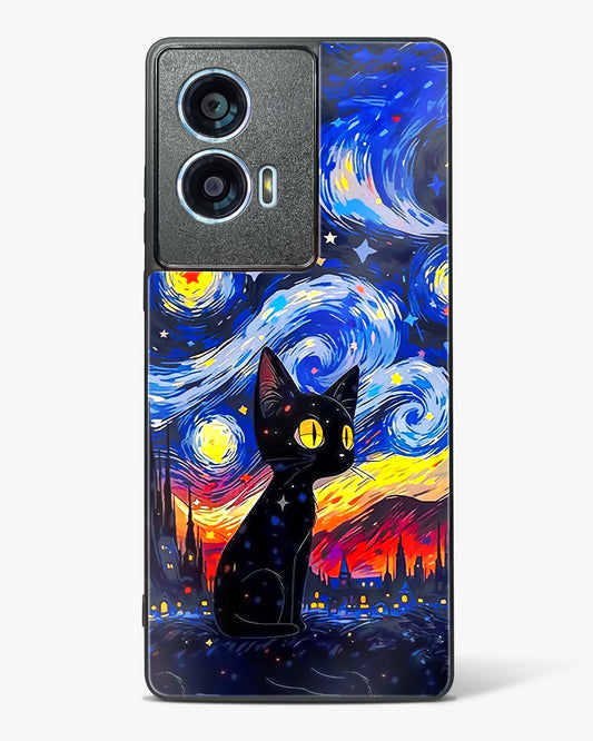 Midnight Meow Glass Phone Case-Motorola Edge 50 Fusion
