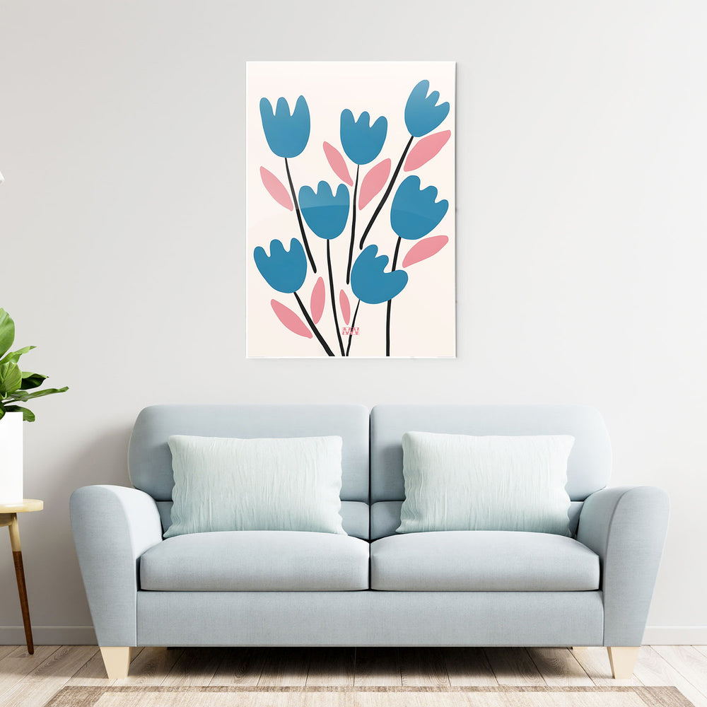Minimal Bloom Pattern Metal-Poster