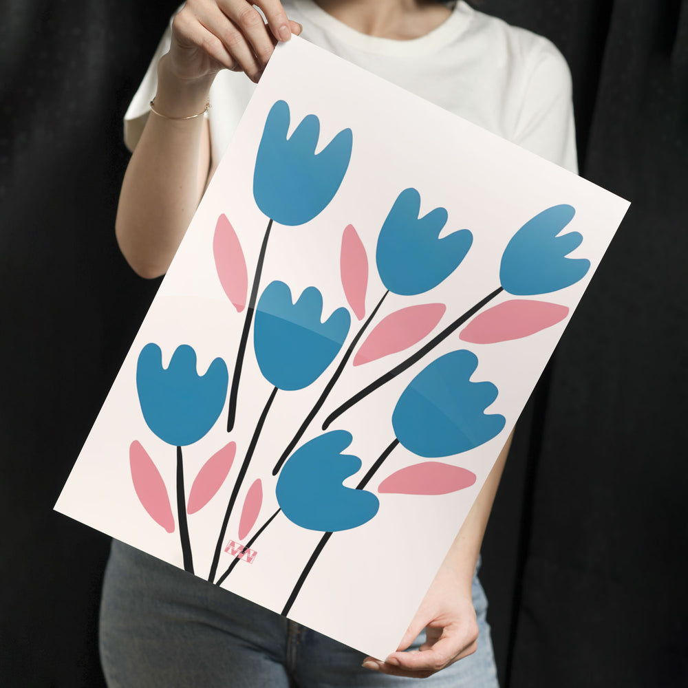 Minimal Bloom Pattern Metal-Poster