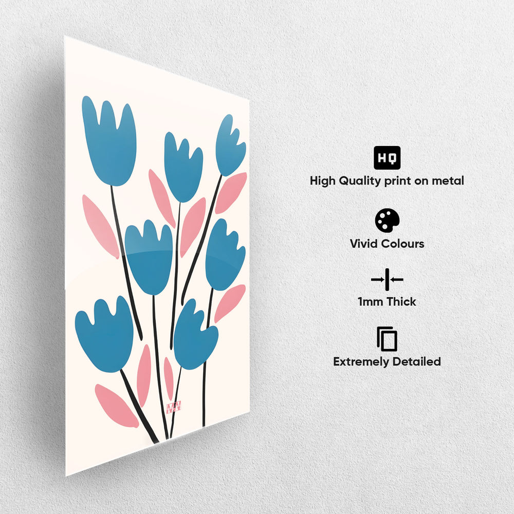Minimal Bloom Pattern Metal-Poster