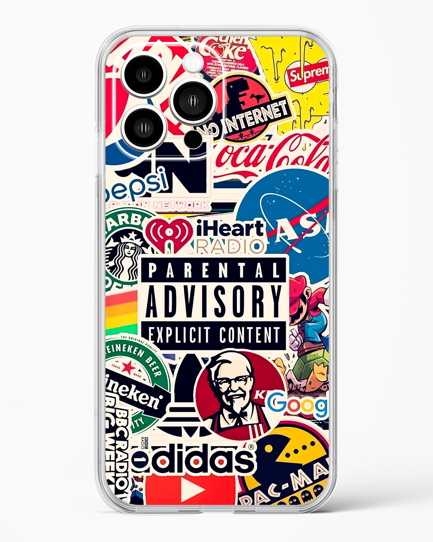 Mixed Brand Stickers Clear Silicone Case