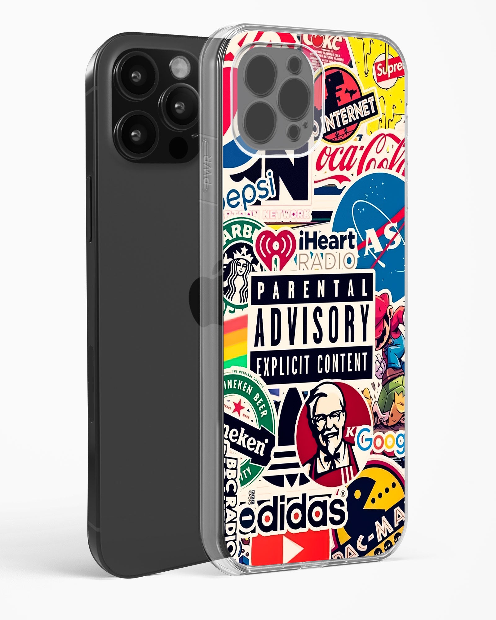Mixed Brand Stickers Clear Silicone Case